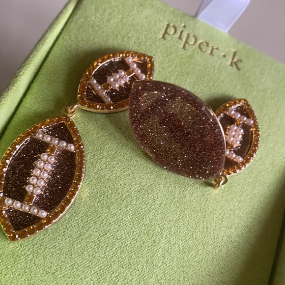 Football dangle earrings - Picture 6 of 6